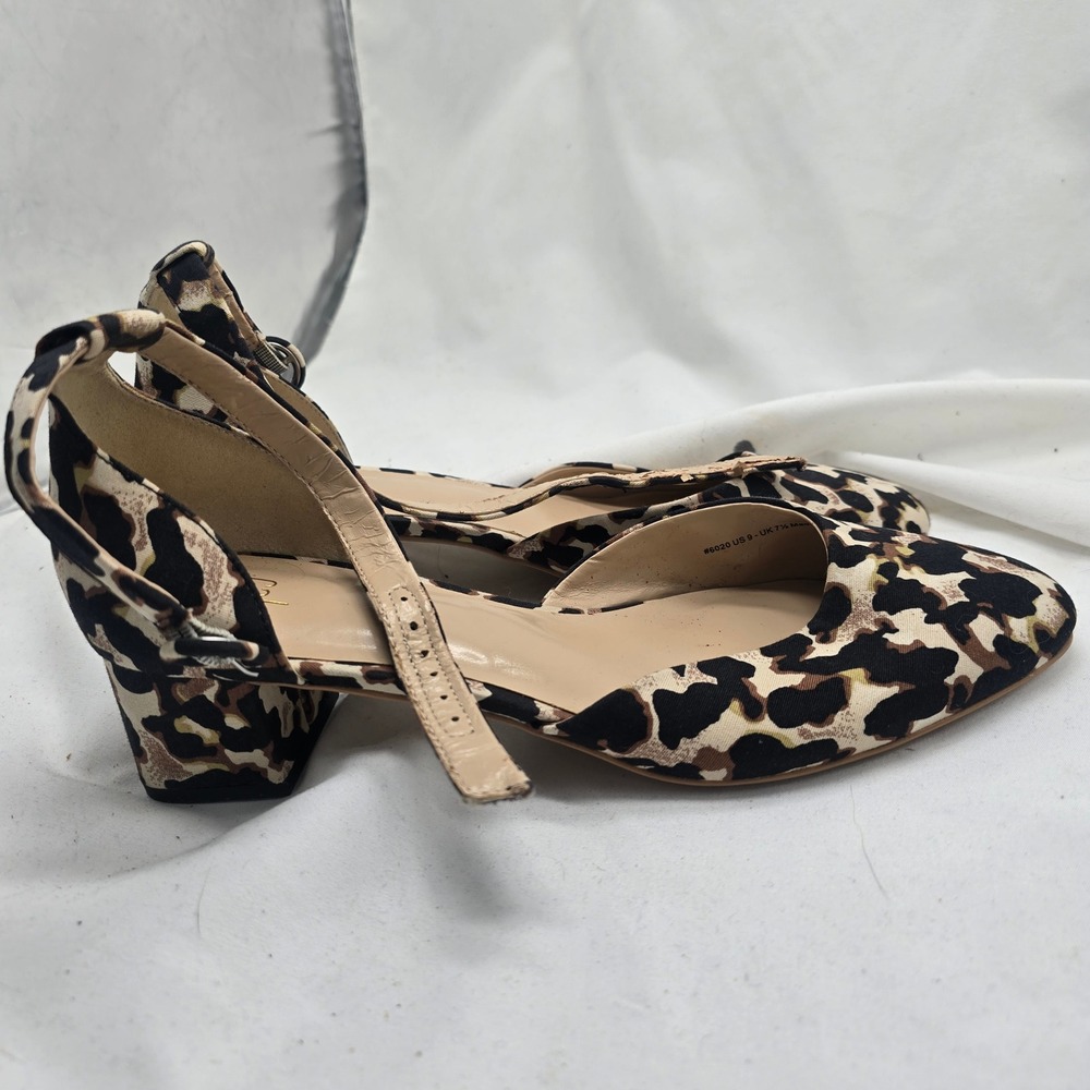 Cabi 6020 D'Orsay Block Heel Pump Women 9 Leopard Print Cotton Mob Wife Chic